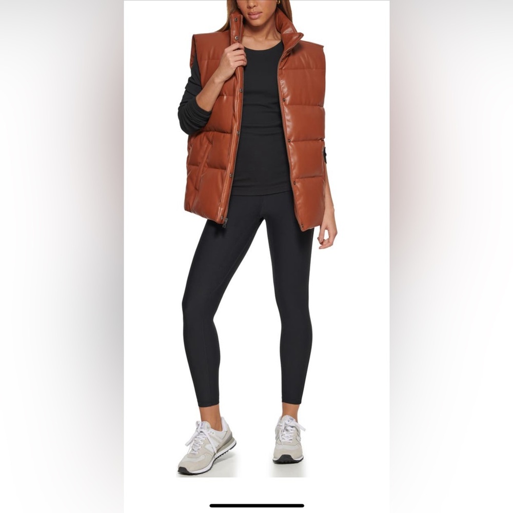 Levis Water resistant faux leather vest in camel color-gorgeous!